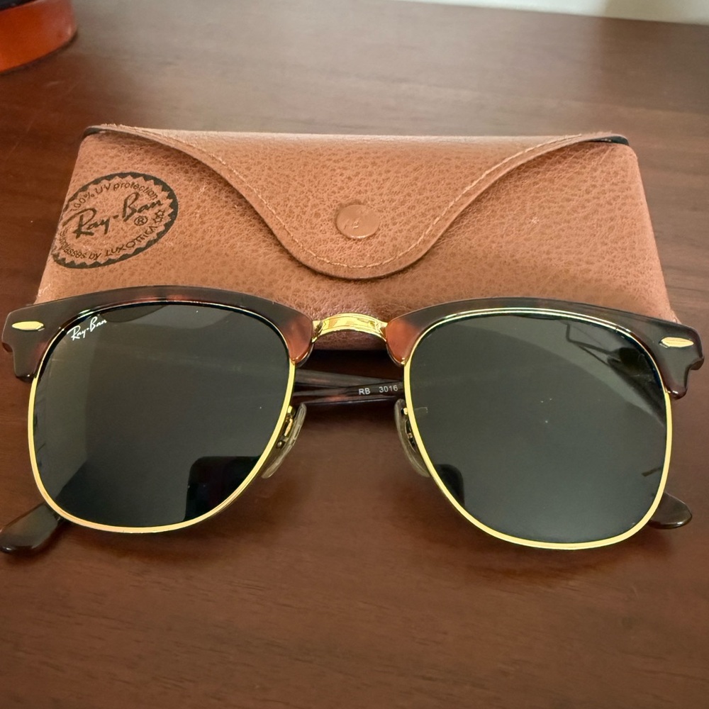 Ray-Ban Black and Gold Sunglasses
